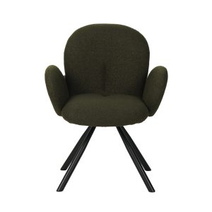 029 000248 3 2 Armchair Garzele Inart green teddy fabric-leg black metal 68x66x82.5cmIndoor furniture > Living room armchairs