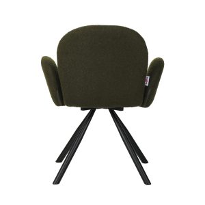 029 000248 4 2 Armchair Garzele Inart green teddy fabric-leg black metal 68x66x82.5cmIndoor furniture > Living room armchairs