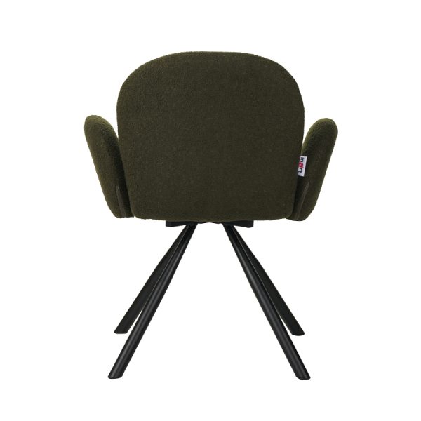 029 000248 4 2 Armchair Garzele Inart green teddy fabric-leg black metal 68x66x82.5cmIndoor furniture > Living room armchairs