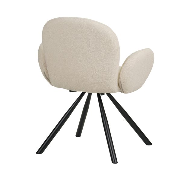 029 000249 2 4 Armchair Garzele Inart beige teddy fabric-leg black metal 68x66x82.5cmIndoor furniture > Living room armchairs