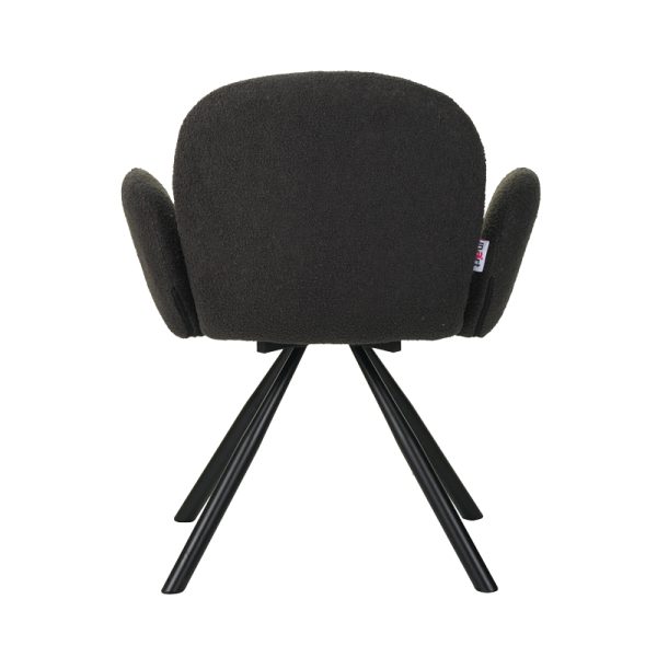 029 000250 4 7 Armchair Garzele Inart dark grey teddy fabric-leg black metal 68x66x82.5cmIndoor furniture > Living room armchairs