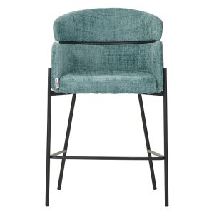029 000256 3 5 Bar stool Tolerse Inart green fabric-leg black metalIndoor furniture > Bar stools