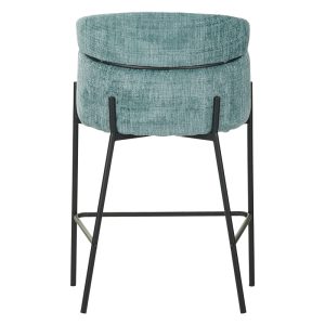 029 000256 4 5 Bar stool Tolerse Inart green fabric-leg black metalIndoor furniture > Bar stools