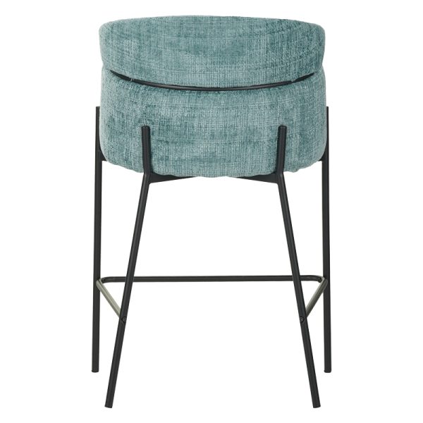029 000256 4 5 Bar stool Tolerse Inart green fabric-leg black metalIndoor furniture > Bar stools