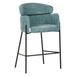 029 000256 8 Bar stool Tolerse Inart green fabric-leg black metalIndoor furniture > Bar stools