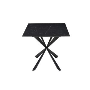029 000261 2 8 Cozline Inart table black marble sintered stone-leg black metal 180x90x76cmIndoor furniture > Dining Tables