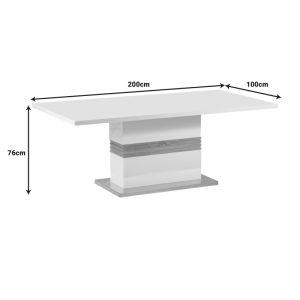 029 000263 4 2 Zoekrin Inart table white mdf 200x100x76cmIndoor furniture > Dining Tables