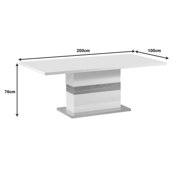 029 000263 4 2 Zoekrin Inart table white mdf 200x100x76cmIndoor furniture > Dining Tables