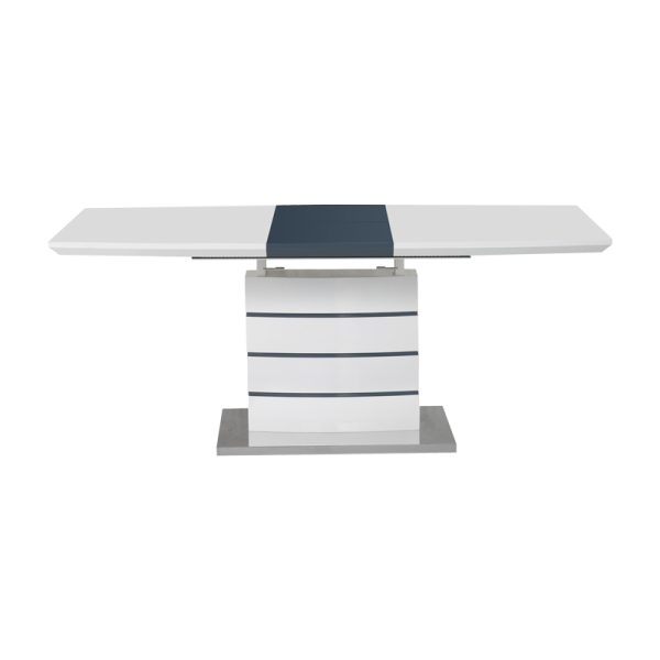 029 000264 2 3 Extendable table Darsile Inart white with grey-charcoal mdf 140-180x90x76cmIndoor furniture > Dining Tables