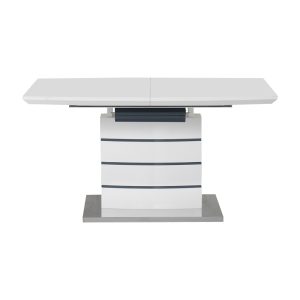 029 000264 3 3 Extendable table Darsile Inart white with grey-charcoal mdf 140-180x90x76cmIndoor furniture > Dining Tables