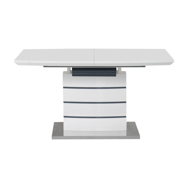 029 000264 3 3 Extendable table Darsile Inart white with grey-charcoal mdf 140-180x90x76cmIndoor furniture > Dining Tables