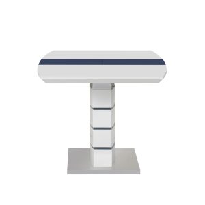 029 000264 4 3 Extendable table Darsile Inart white with grey-charcoal mdf 140-180x90x76cmIndoor furniture > Dining Tables