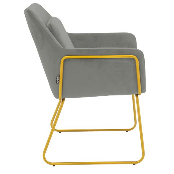 029 000287 2 4 Armchair Mira pakoworld grey-golden 65x69x86cmIndoor furniture > Armchairs
