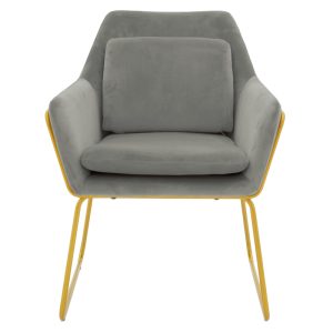029 000287 3 4 Armchair Mira pakoworld grey-golden 65x69x86cmIndoor furniture > Armchairs