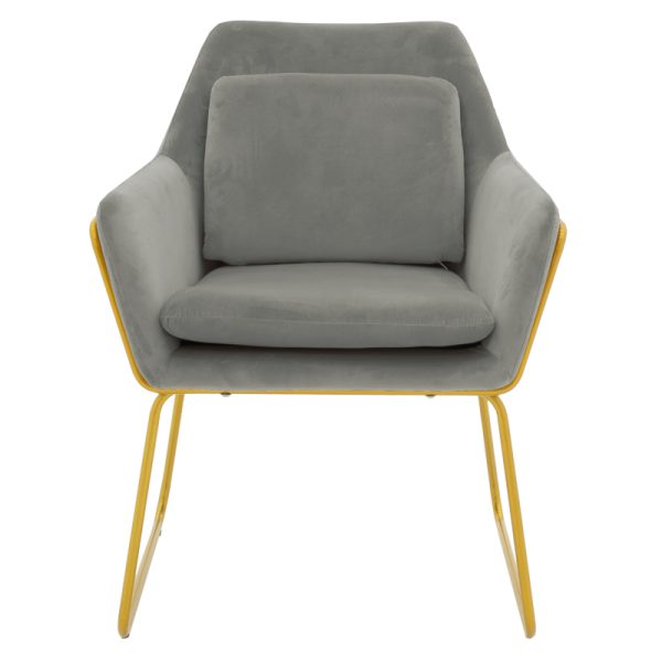 029 000287 3 4 Armchair Mira pakoworld grey-golden 65x69x86cmIndoor furniture > Armchairs