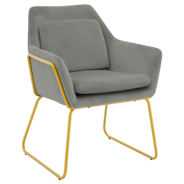 029 000287 7 Armchair Mira pakoworld grey-golden 65x69x86cmIndoor furniture > Armchairs