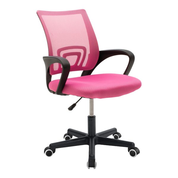 029 000324 13 Berto II pakoworld office chair with mesh fabric in pink-black shade 60x48x85-95cmOffice furniture > Office chair for children