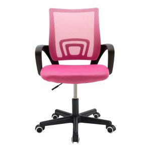 029 000324 3 10 Berto II pakoworld office chair with mesh fabric in pink-black shade 60x48x85-95cmOffice furniture > Office chair for children