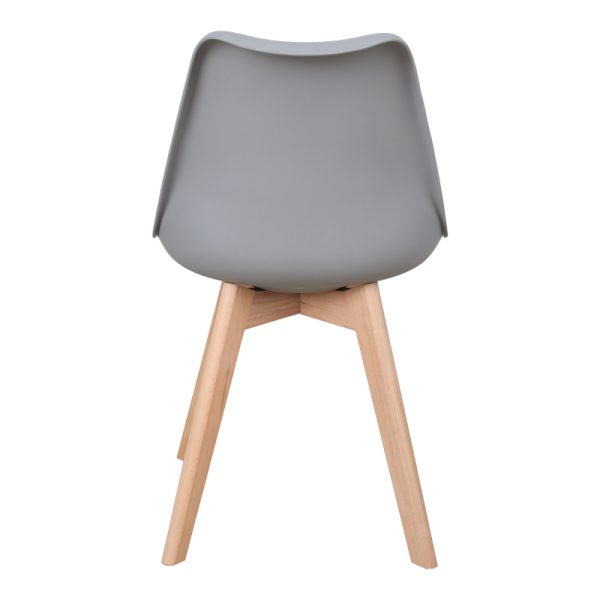 029 000338 4 12 Gaston chair pakoworld PP-PU light grey color - natural leg 44x52x78cmIndoor furniture > Chairs