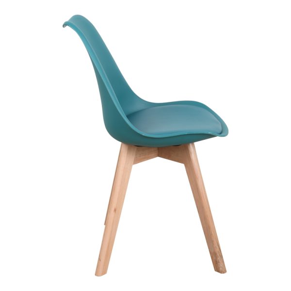 029 000339 2 9 Gaston chair pakoworld PP-PU blue color - natural leg 44x52x78cmIndoor furniture > Chairs