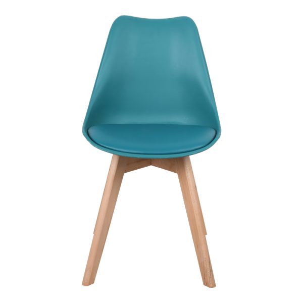 029 000339 3 9 Gaston chair pakoworld PP-PU blue color - natural leg 44x52x78cmIndoor furniture > Chairs