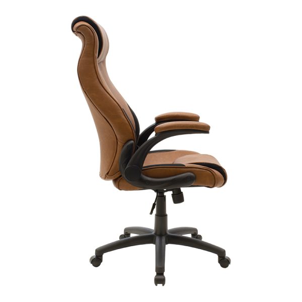 033 000013 2 4 Manager office chair Bear pakoworld with pu brown tabac antique-black colourOffice furniture > Manager office chairs