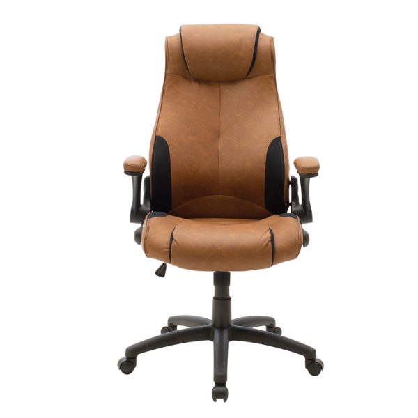 033 000013 3 4 Manager office chair Bear pakoworld with pu brown tabac antique-black colourOffice furniture > Manager office chairs