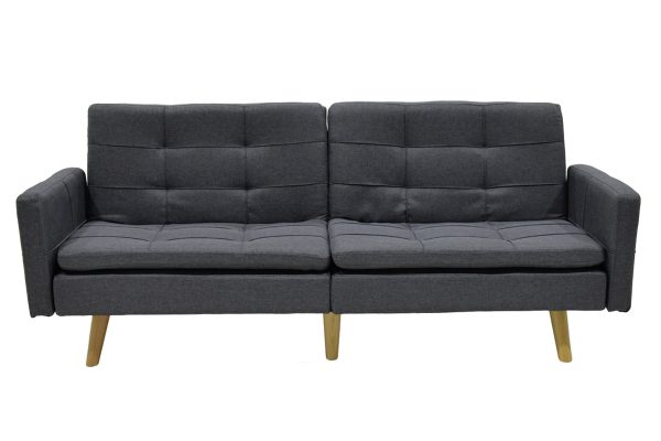 035 000004 2 9 3 seater sofa-bed Flexible pakoworld fabric dark grey 198x87x76Indoor furniture > Sofas-bed