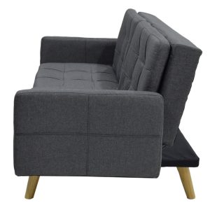 035 000004 3 9 3 seater sofa-bed Flexible pakoworld fabric dark grey 198x87x76Indoor furniture > Sofas-bed