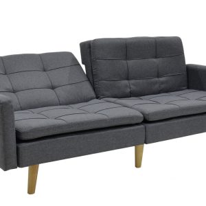 035 000004 4 9 3 seater sofa-bed Flexible pakoworld fabric dark grey 198x87x76Indoor furniture > Sofas-bed