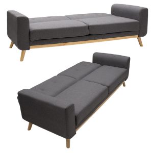 035 000034 3 3 3 seated sofa-bed Carmelo Pakoworld dark grey fabric 214x80x86cmIndoor furniture > Sofas-bed