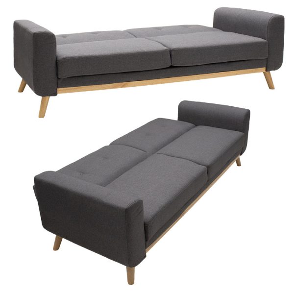 035 000034 3 3 3 seated sofa-bed Carmelo Pakoworld dark grey fabric 214x80x86cmIndoor furniture > Sofas-bed