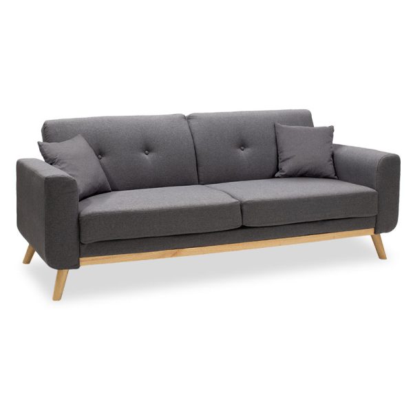 035 000034 6 3 seated sofa-bed Carmelo Pakoworld dark grey fabric 214x80x86cmIndoor furniture > Sofas-bed