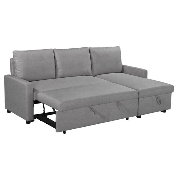035 000062 3 6 Corner sofa-bed Infuse pakoworld with storage space grey fabric 203x130x88 cmIndoor furniture > Cornered sofas
