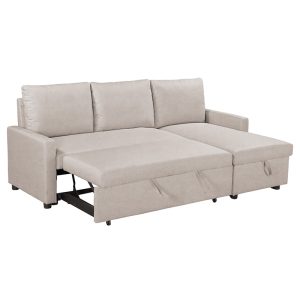 035 000063 4 9 Corner reversible sofa-bed Infuse pakoworld with storage space beige fabric 203x130x88 cmIndoor furniture > Cornered sofas