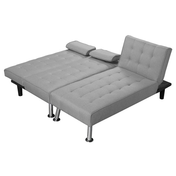035 000069 3 5 Corner sofa-bed reversible Brisk pakoworld gray fabric 200x146x75cmIndoor furniture > Cornered sofas