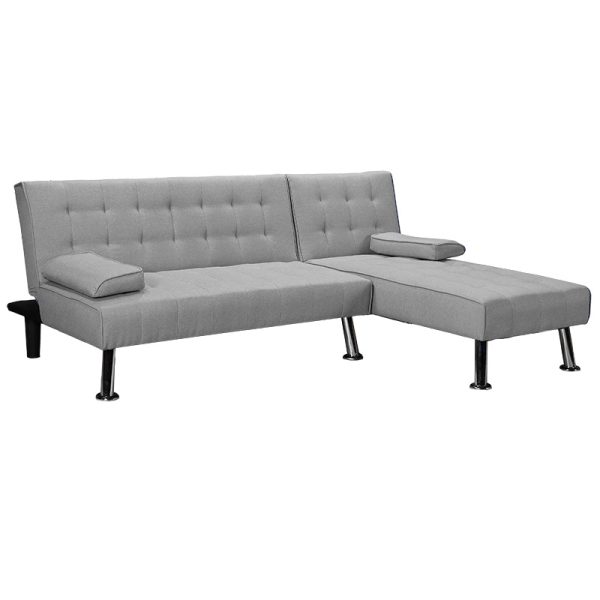 035 000069 8 Corner sofa-bed reversible Brisk pakoworld gray fabric 200x146x75cmIndoor furniture > Cornered sofas