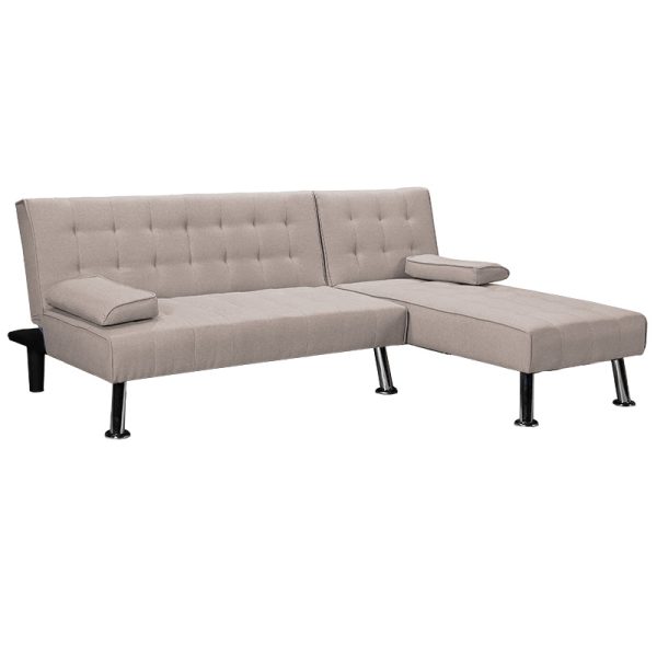 035 000070 10 Reversible corner sofa-bed Brisk pakoworld brown-grey fabric 200x146x75cmIndoor furniture > Cornered sofas