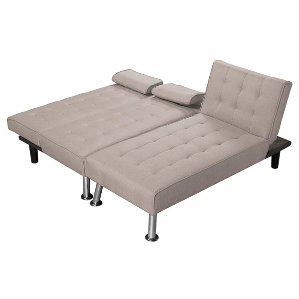 035 000070 3 7 Reversible corner sofa-bed Brisk pakoworld brown-grey fabric 200x146x75cmIndoor furniture > Cornered sofas