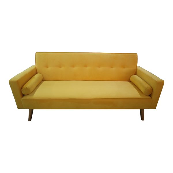 035 000084 2 6 3 seater sofa-bed Success pakoworld yellow velvet 190x80x84cmIndoor furniture > Sofas-bed