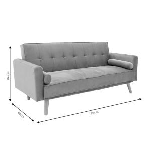 035 000084 3 6 3 seater sofa-bed Success pakoworld yellow velvet 190x80x84cmIndoor furniture > Sofas-bed