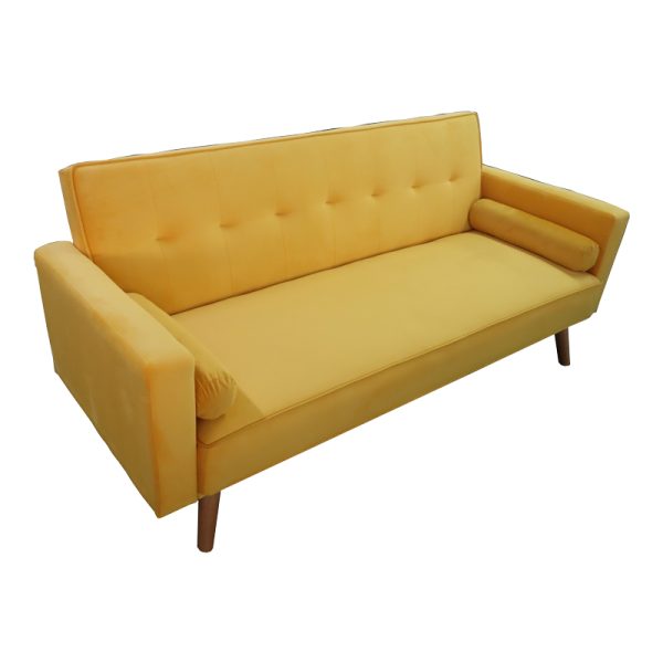 035 000084 7 3 seater sofa-bed Success pakoworld yellow velvet 190x80x84cmIndoor furniture > Sofas-bed