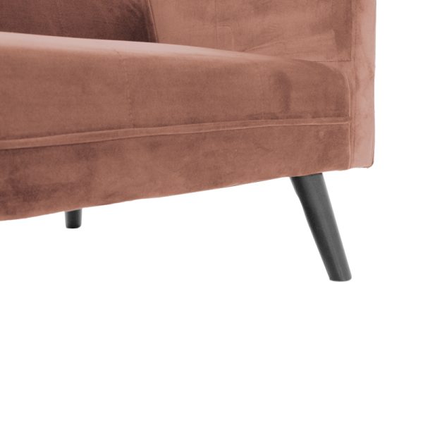 035 000086 4 3 Sofa - bed Dream pakoworld with footstool velvet in rotten apple color 209x157x80mSPRING OFFERS