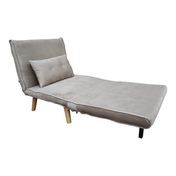 035 000095 2 2 Josuane armchair-bed pakoworld gray velvet and natural wood leg 77x80x81cmIndoor furniture > Armchair bed