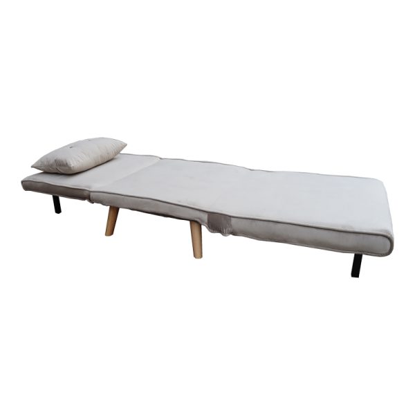 035 000095 3 2 Josuane armchair-bed pakoworld gray velvet and natural wood leg 77x80x81cmIndoor furniture > Armchair bed