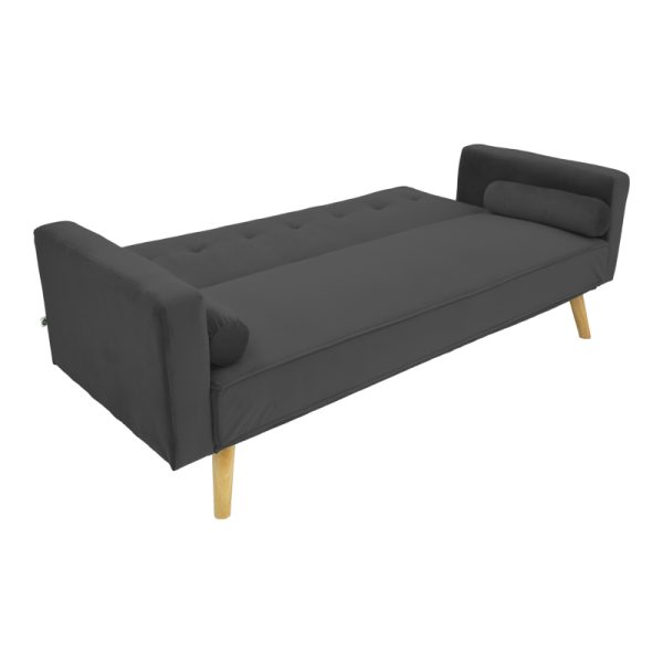 035 000097 2 6 Sofa-bed Success pakoworld 3-seater velvet in anthracite shade 190x80x84cmIndoor furniture > Sofas-bed
