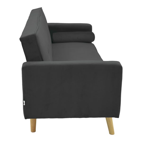 035 000097 3 6 Sofa-bed Success pakoworld 3-seater velvet in anthracite shade 190x80x84cmIndoor furniture > Sofas-bed
