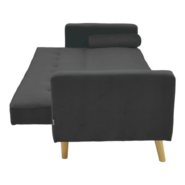 035 000097 4 6 Sofa-bed Success pakoworld 3-seater velvet in anthracite shade 190x80x84cmIndoor furniture > Sofas-bed
