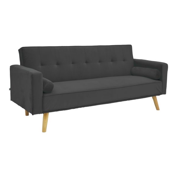 035 000097 9 Sofa-bed Success pakoworld 3-seater velvet in anthracite shade 190x80x84cmIndoor furniture > Sofas-bed