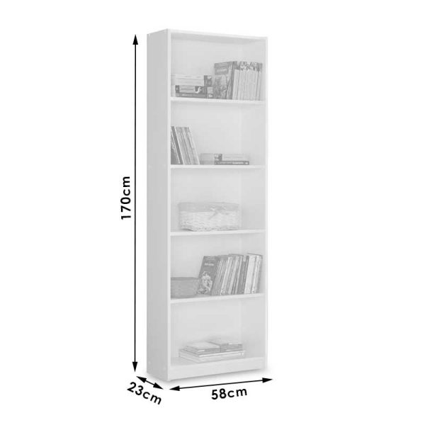 039 000015 3 8 Bookcase Max pakoworld white 58x23x170 cmIndoor furniture > Bookshelves
